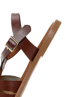 Women's Brown Ankle Strap Leather Bodrum Sandals | Derimod