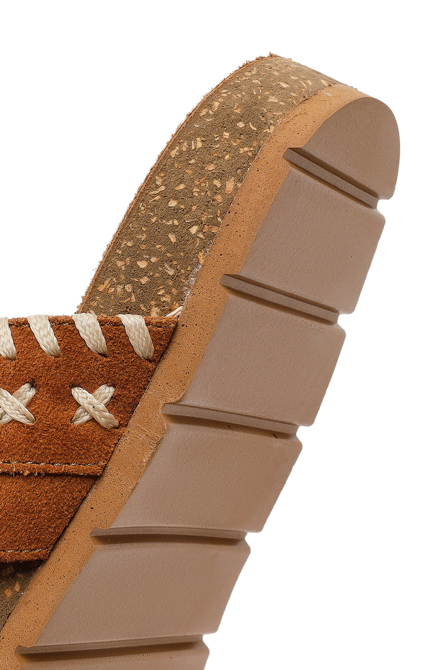 Women's Tan Tassel Suede Leather Slippers