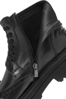 Men's Black Zippered Leather Casual Boots | Derimod