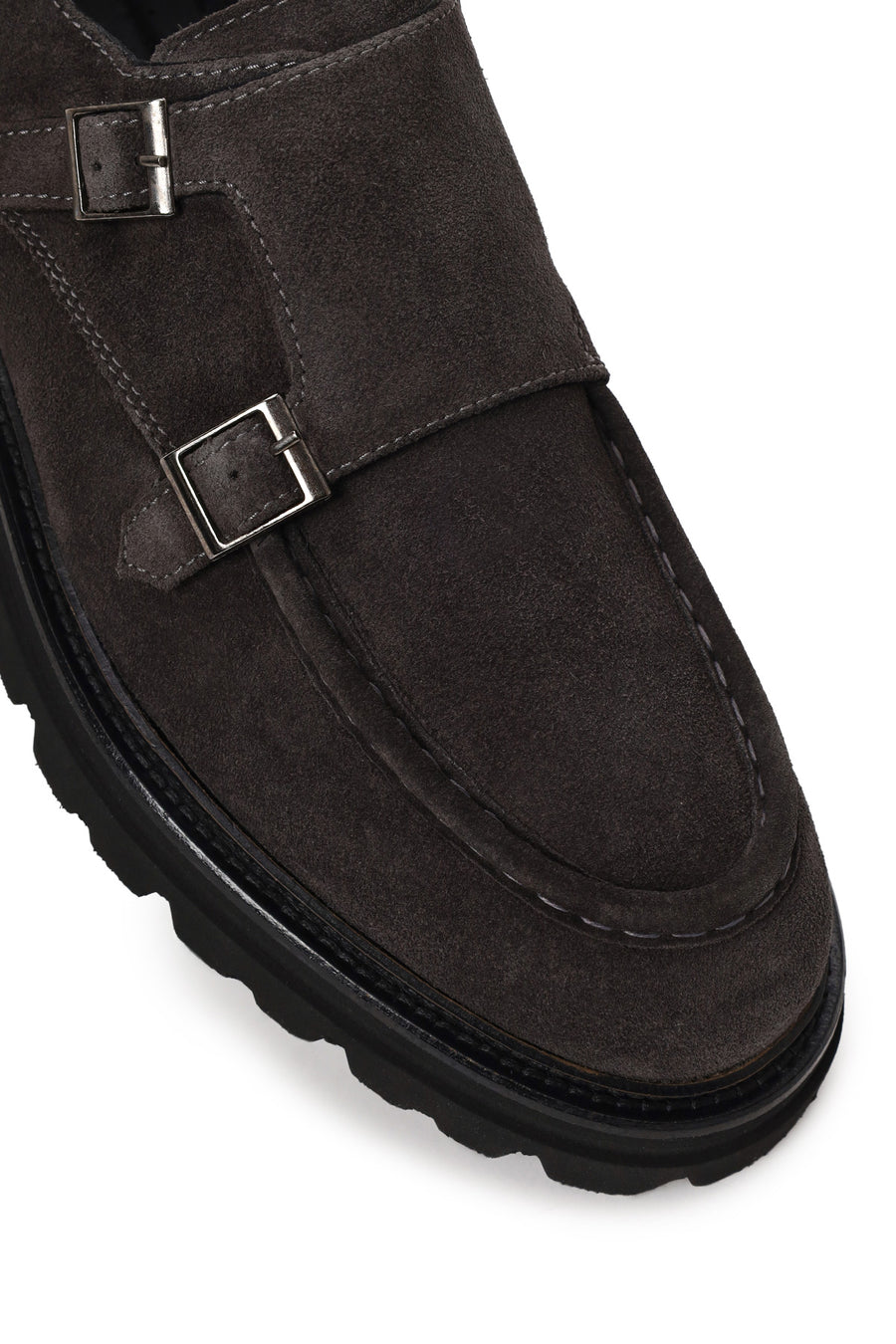 Male Fume Double-Buckle Thick-Soled Suede Casual Shoes