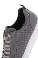 Men's Gray Leather Sneaker | Derimod