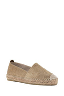 Women's Beige Suede Leather Stone Espadrille | Derimod