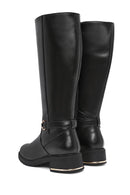 Women's Black Zipper Buckle Detail Boots | Derimod