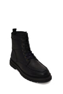 Male Black Lace-up Leather Casual Boots | Derimod