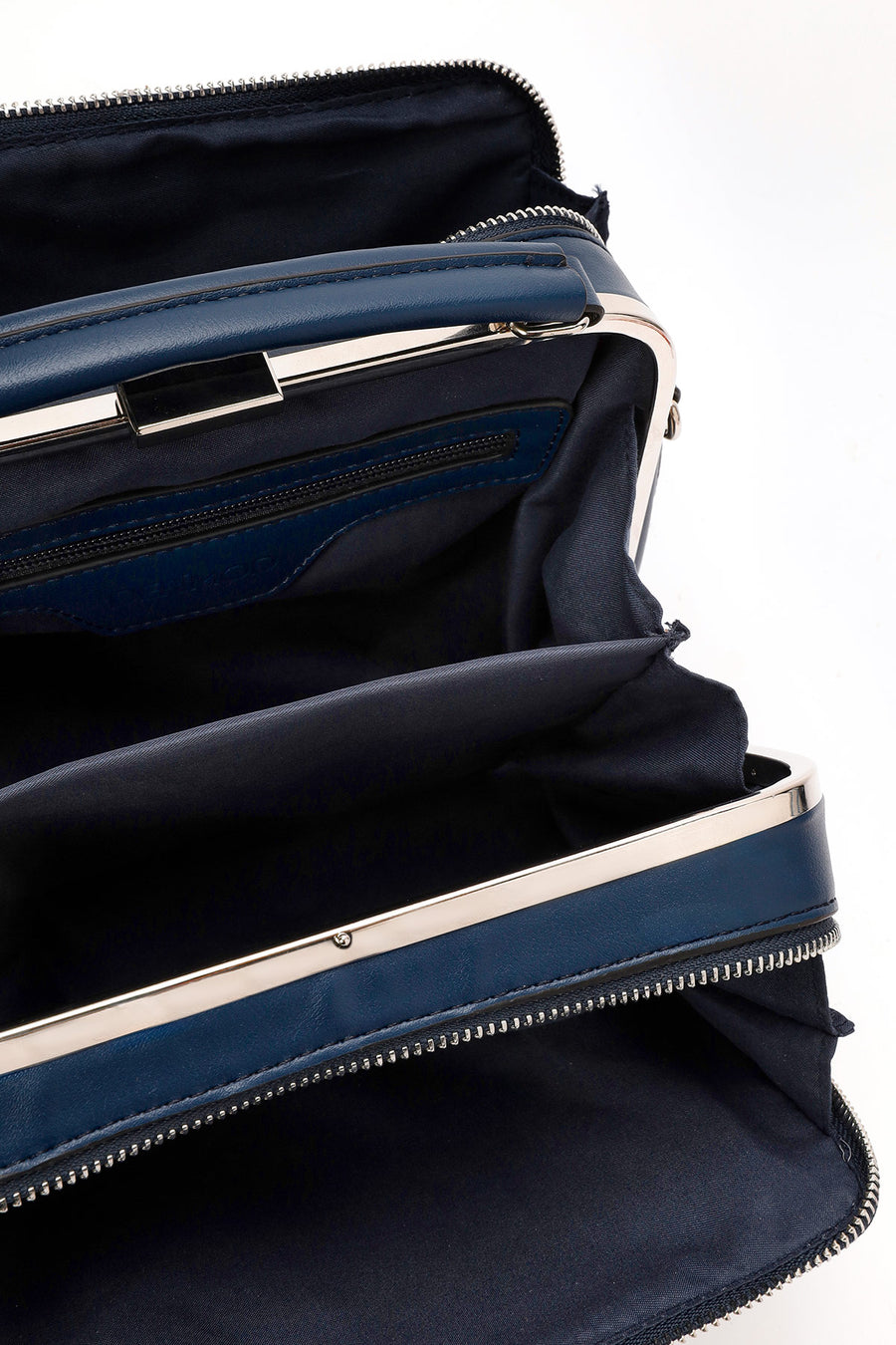 Women's Navy Blue Long Strap Patterned Handbag