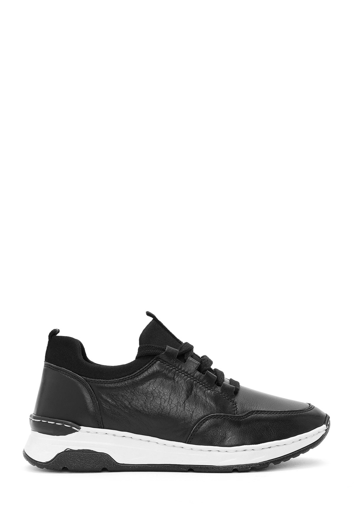 Women's Black Lace-Up Leather Sneaker 24WFD500818 | Derimod