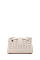 Women's Cream Long Strap Printed Shoulder Bag | Derimod