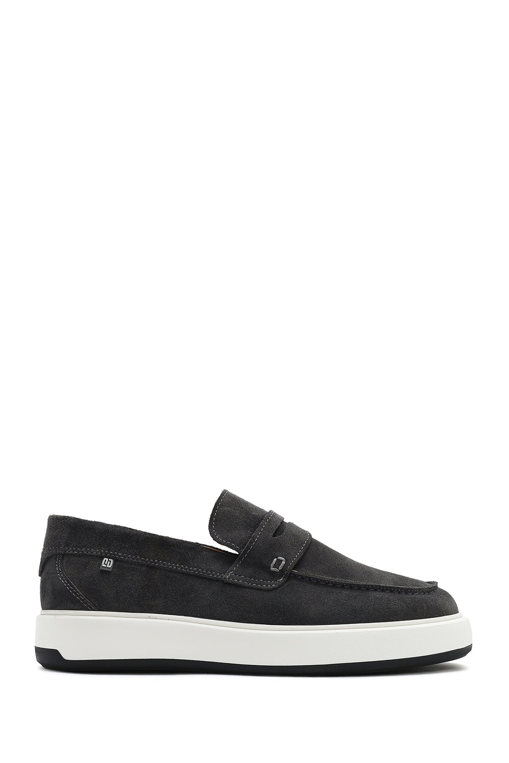 Erkek Gri Süet Deri Casual Loafer