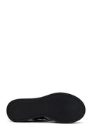 Women's Black Ankle Buckle Platform Wedge Leather Sandals | Derimod