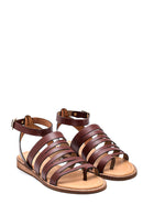 Kadın Parmak Arası Detaylı Casual Deri Sandalet | Derimod