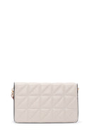 Women's Cream Long Strap Quilted Crossbody Bag | Derimod