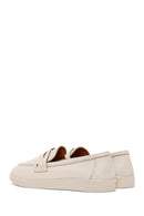 Women's Beige Leather Loafer | Derimod