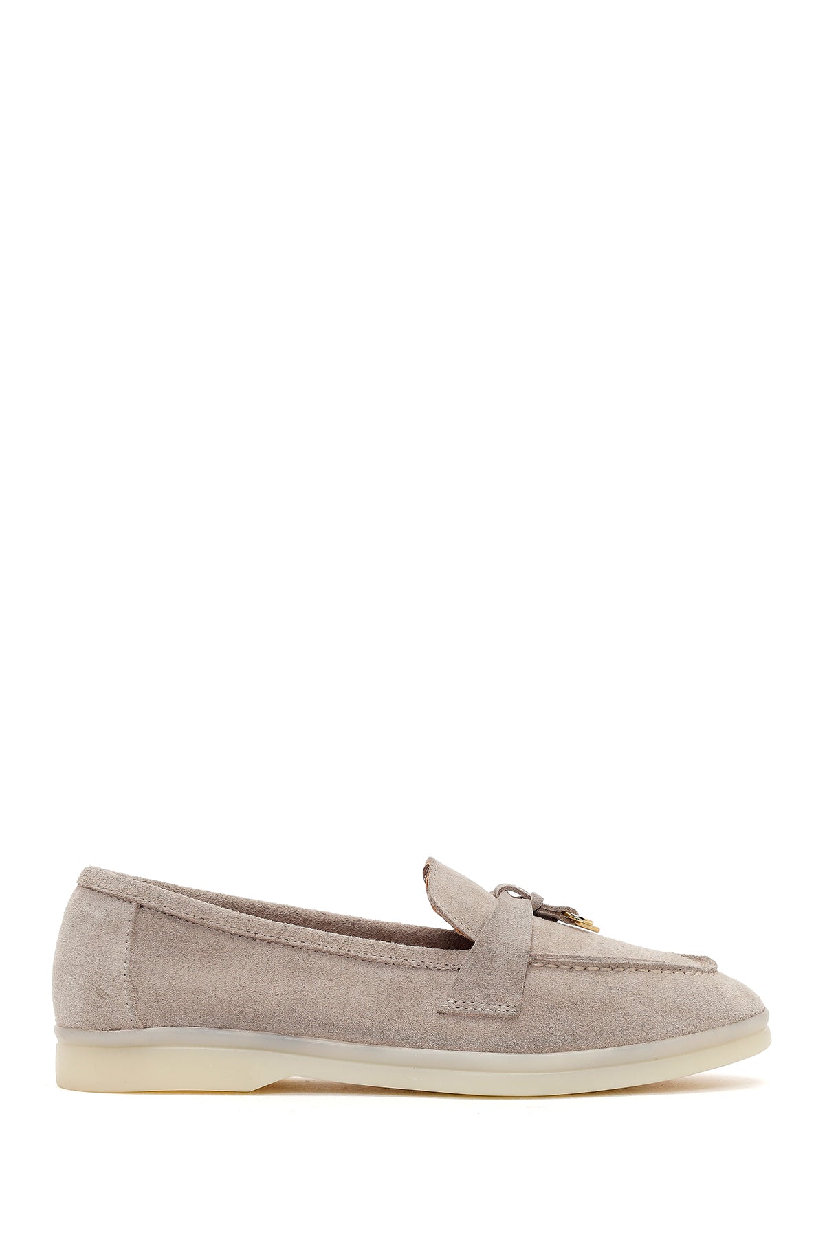 Kadın Bej Süet Deri Maskülen Loafer 26PFD130910 | Derimod