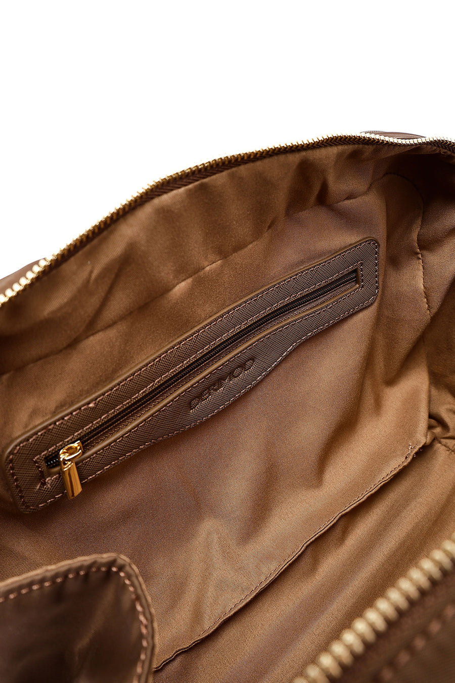 Women's Brown Long Strap Accessory Detailed Fabric Handbag