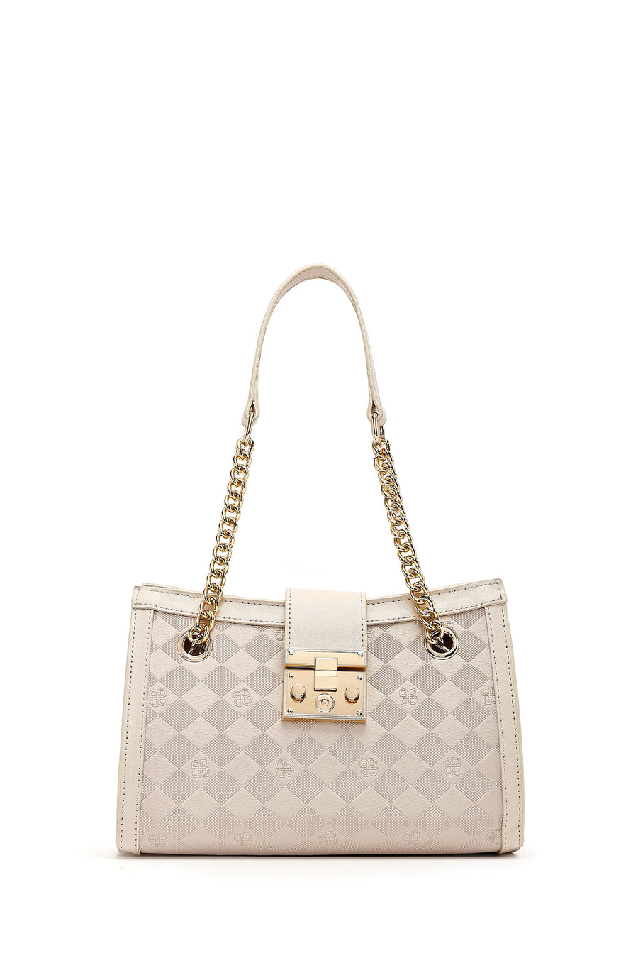 Women's Cream Long Strap Printed Shoulder Bag