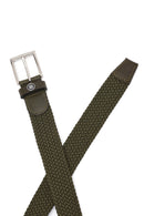 Men's Green Braided Leather Belt | Derimod