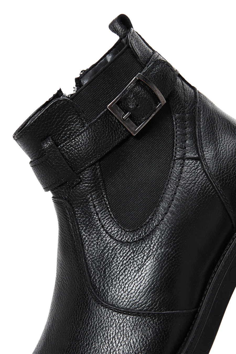 Men's Black Leather Zippered Casual Boots