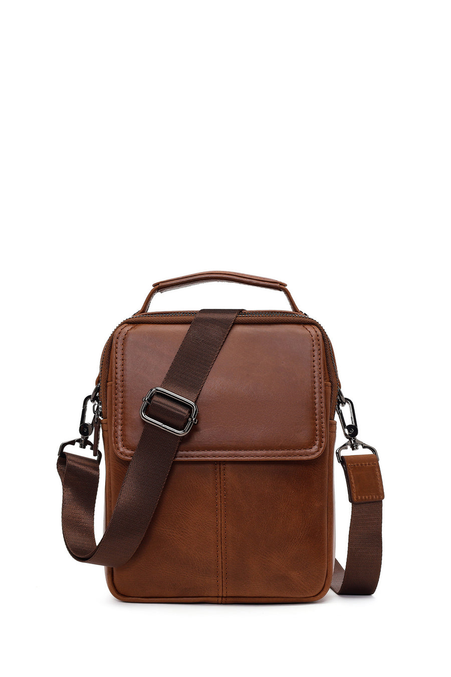 Male Brown Long Strap Leather Handbag 25WBD3539CR | Derimod