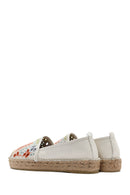 Women's Beige Patterned Leather Espadrilles | Derimod