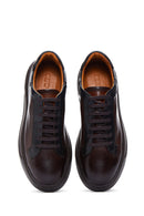 Men's Brown Leather Thick Sole Sneaker | Derimod