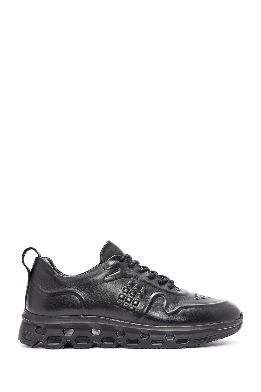 Erkek Siyah Bağcıklı Deri Sneaker 24WFD752218 | Derimod