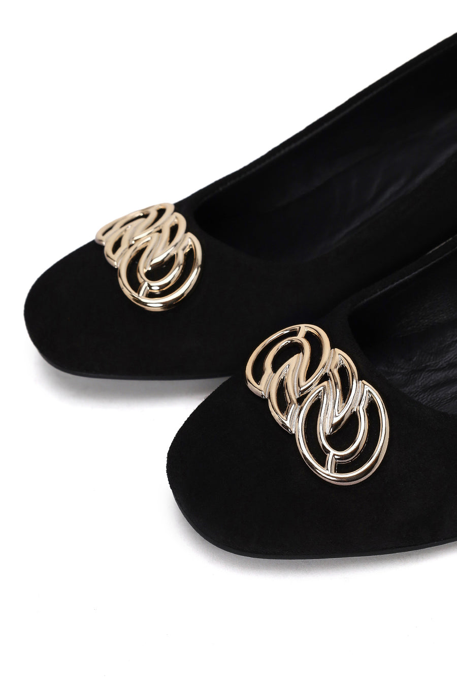 Kadın Siyah Kısa Kalın Topuklu Süet Deri Stiletto