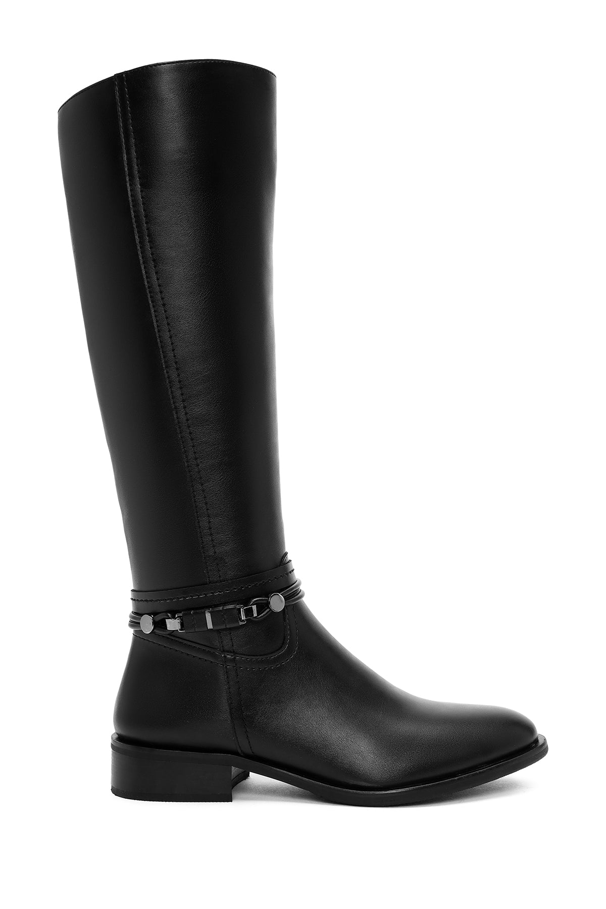 Women's Black Zippered Accessory Detailed Boots 24WFE254218 | Derimod