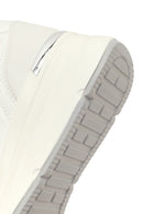 Woman White Side-Zip Lace-Up Thick-Sole Sneakers | Derimod