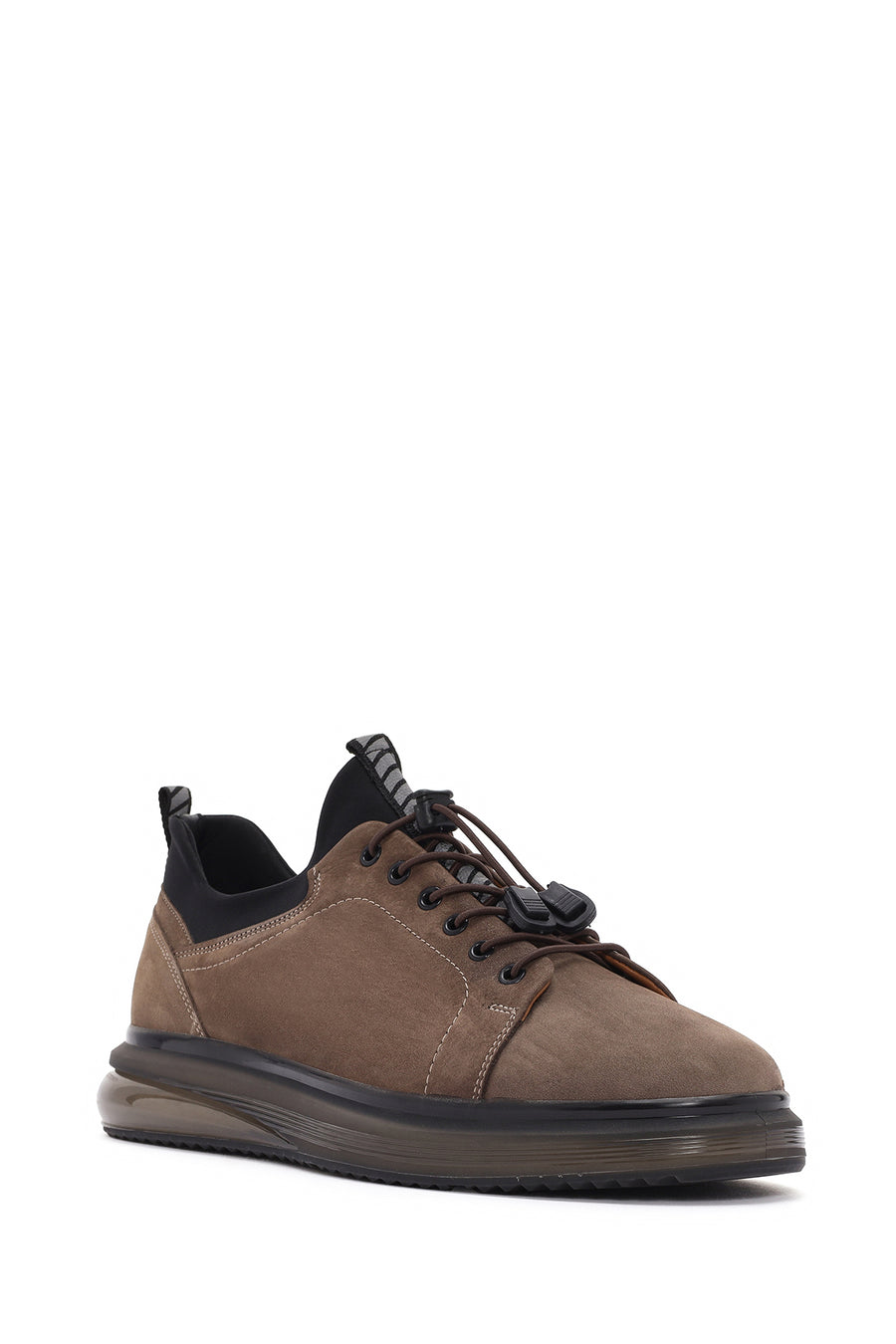 Erkek Vizon Kalın Tabanlı Süet Deri Sneaker