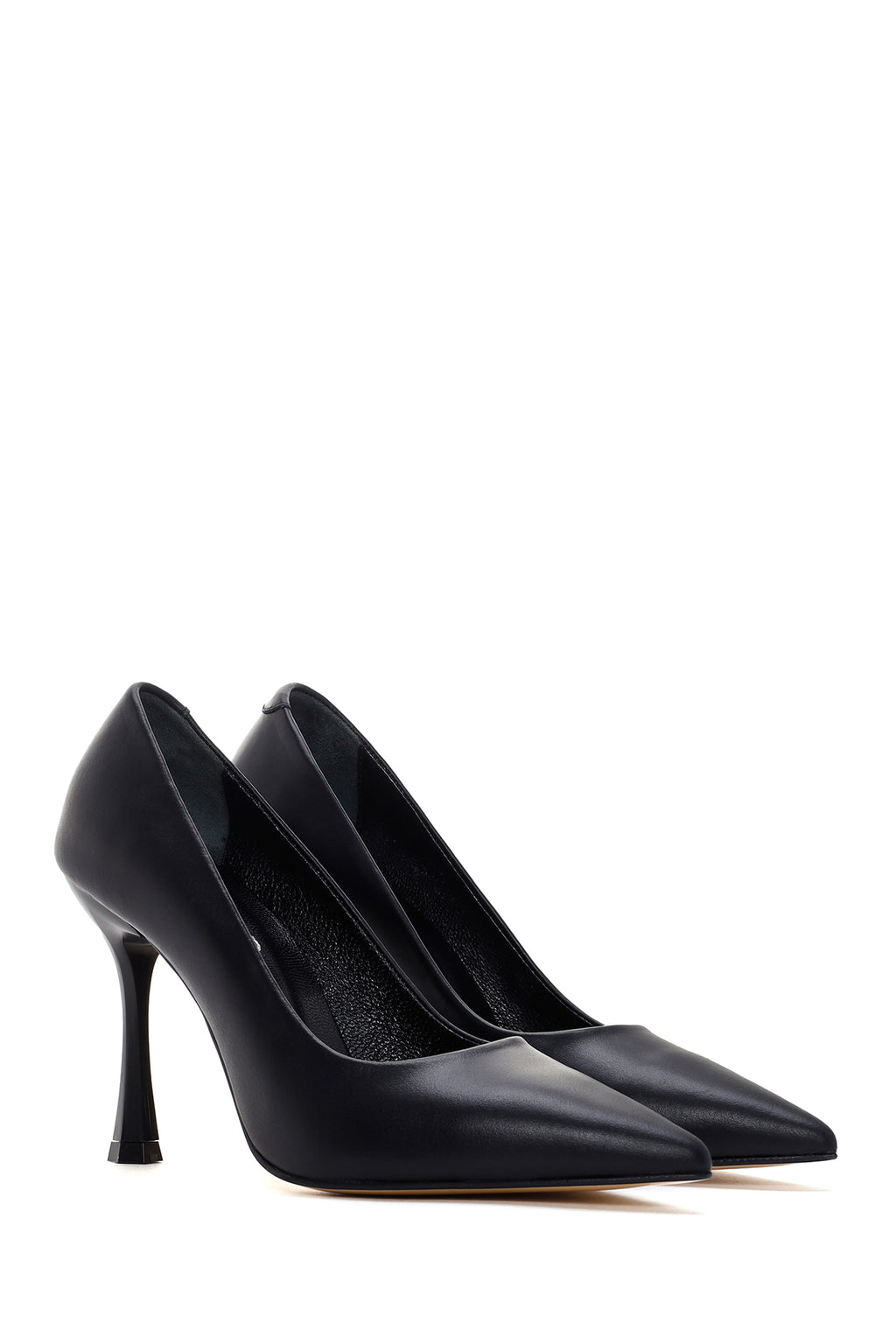 Kadın Siyah Deri Stiletto