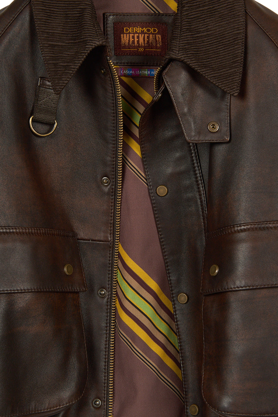 Richmond Woman Brown Short A-Line Leather Jacket