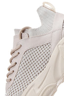 Women's Beige Thick Soled Fabric Sneaker | Derimod