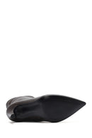 Women's Brown Zippered Thin Heel Leather Boots | Derimod