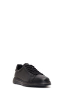Erkek Siyah Bağcıklı Deri Sneaker | Derimod