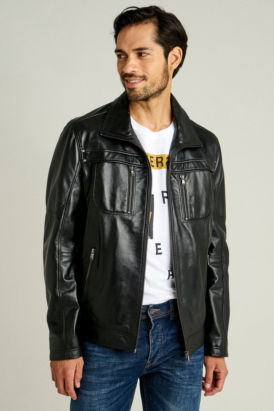 Henry Men's Leather Jacket 18WGE62911M | Derimod