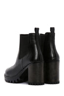 Women's Black Leather Heeled Chelsea Boots | Derimod