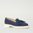 Navy Blue Nubuck Women's Leather Shoes | Derimod