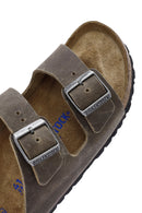 Birkenstock Erkek Haki Arizona Çift Tokalı Nubuk Deri Terlik | Derimod