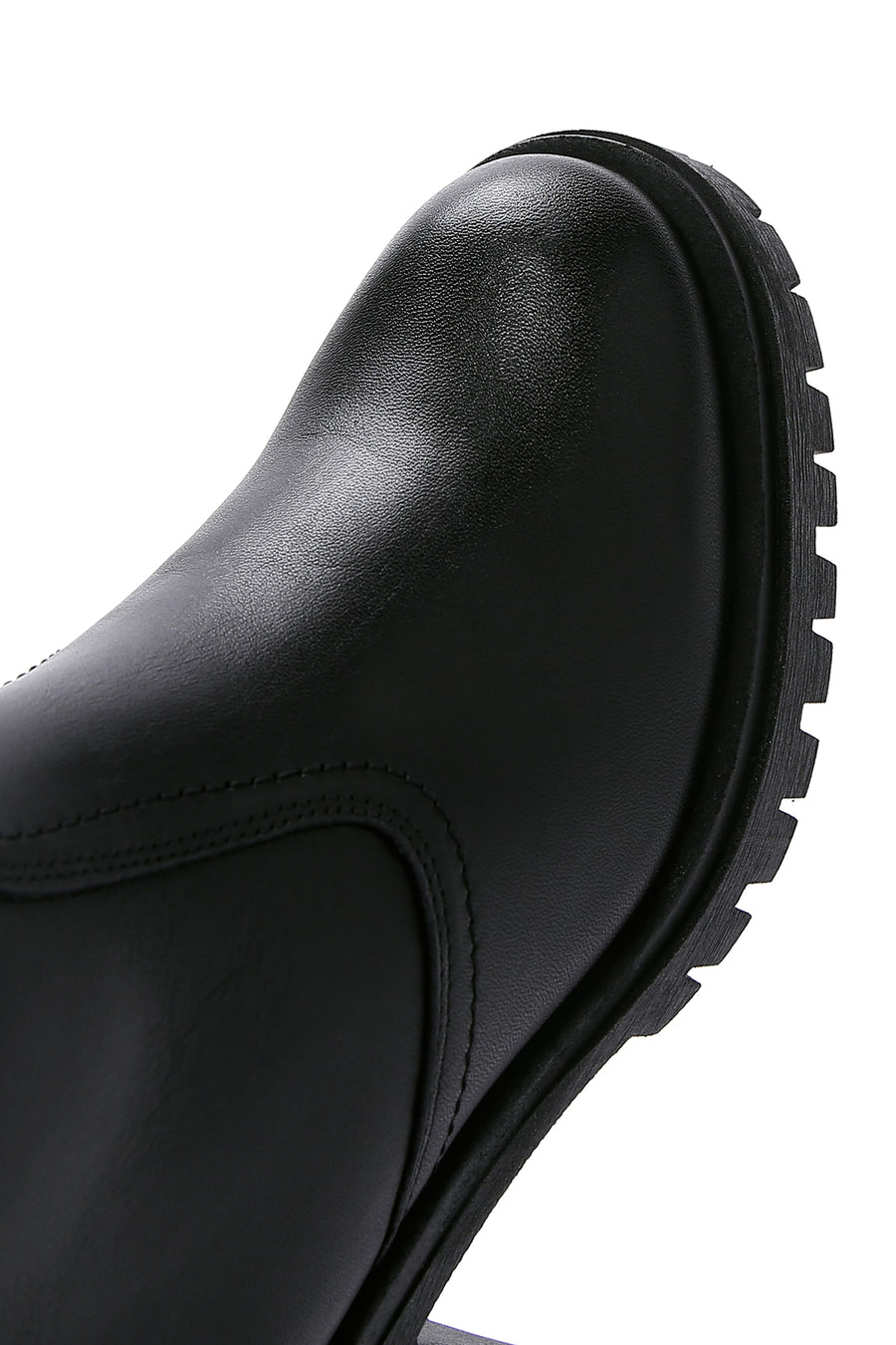 Women's Black Leather Heeled Boots