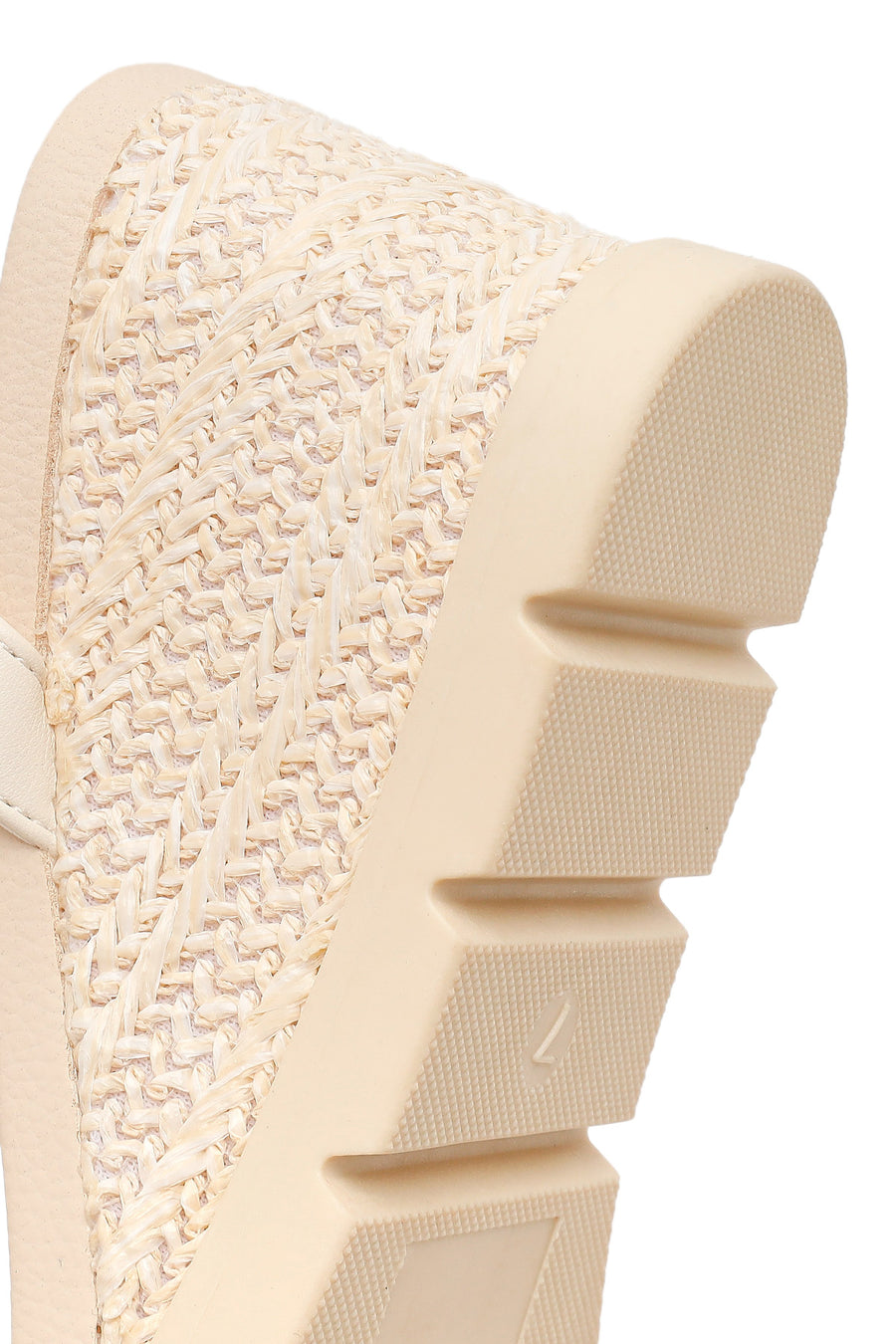 Woman Nude Ankle-Buckle Wedge Espadrille Sandals