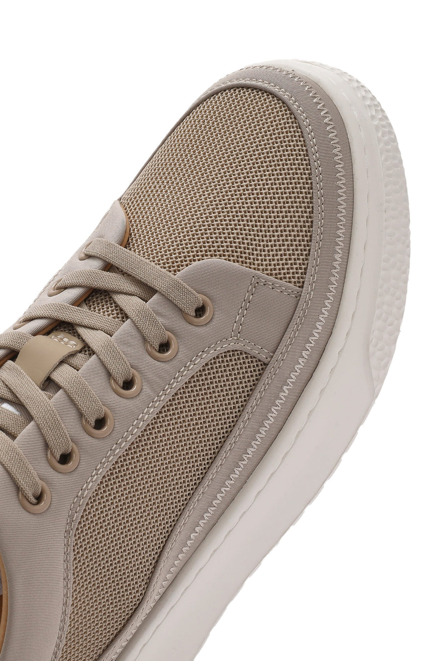 Men's Beige Lace-Up Thick-Sole Sneakers