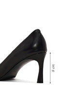 Woman Black Thin-Heeled Leather Stiletto | Derimod