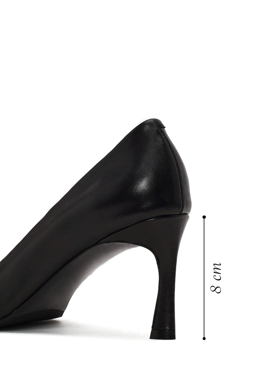 Woman Black Thin-Heeled Leather Stiletto