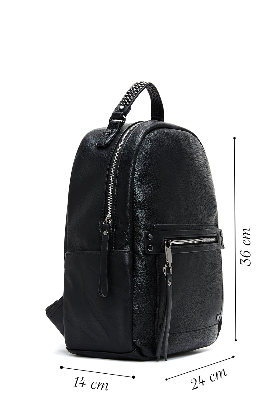 Women's Black Studded Backpack