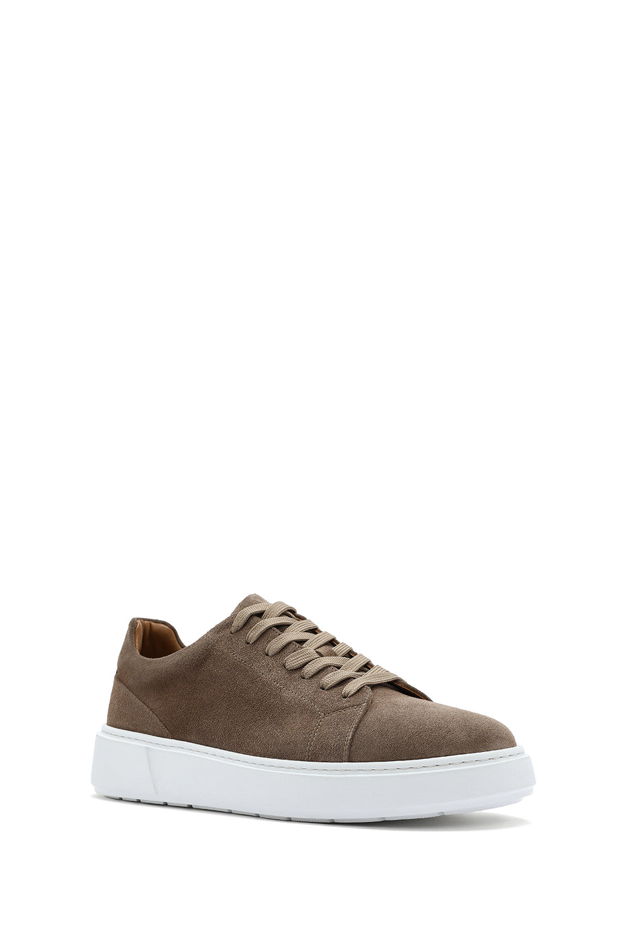 Erkek Bej Bağcıklı Süet Deri Sneaker