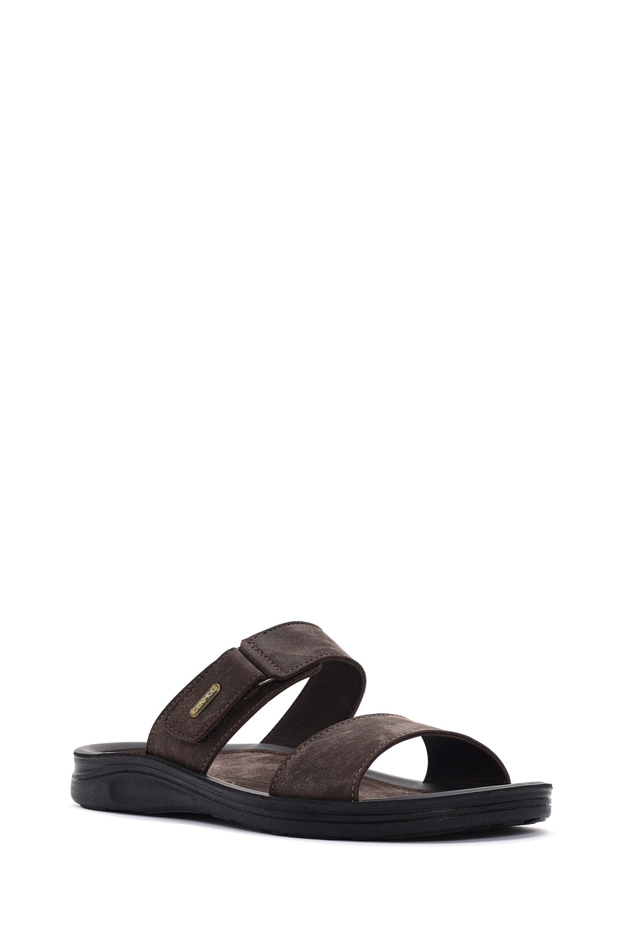 Men's Brown Nubuck Leather Casual Slippers
