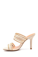 Women's Beige Heeled Slippers | Derimod