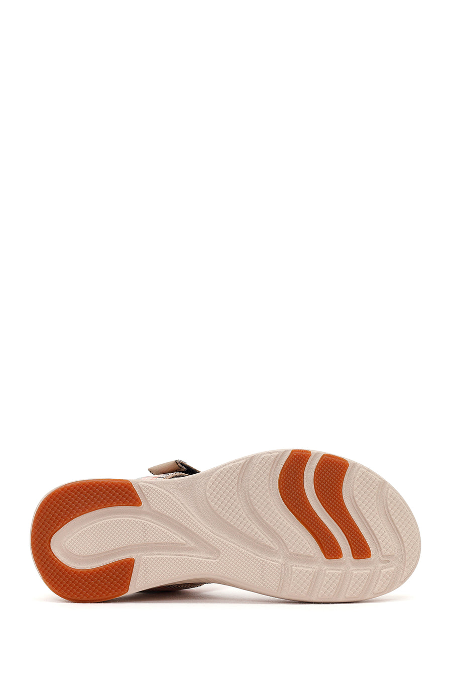 Women's Beige Strapped Thick-Soled Fabric Comfort Sandals
