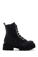 Women's Black Thick Soled Zippered Boots | Derimod