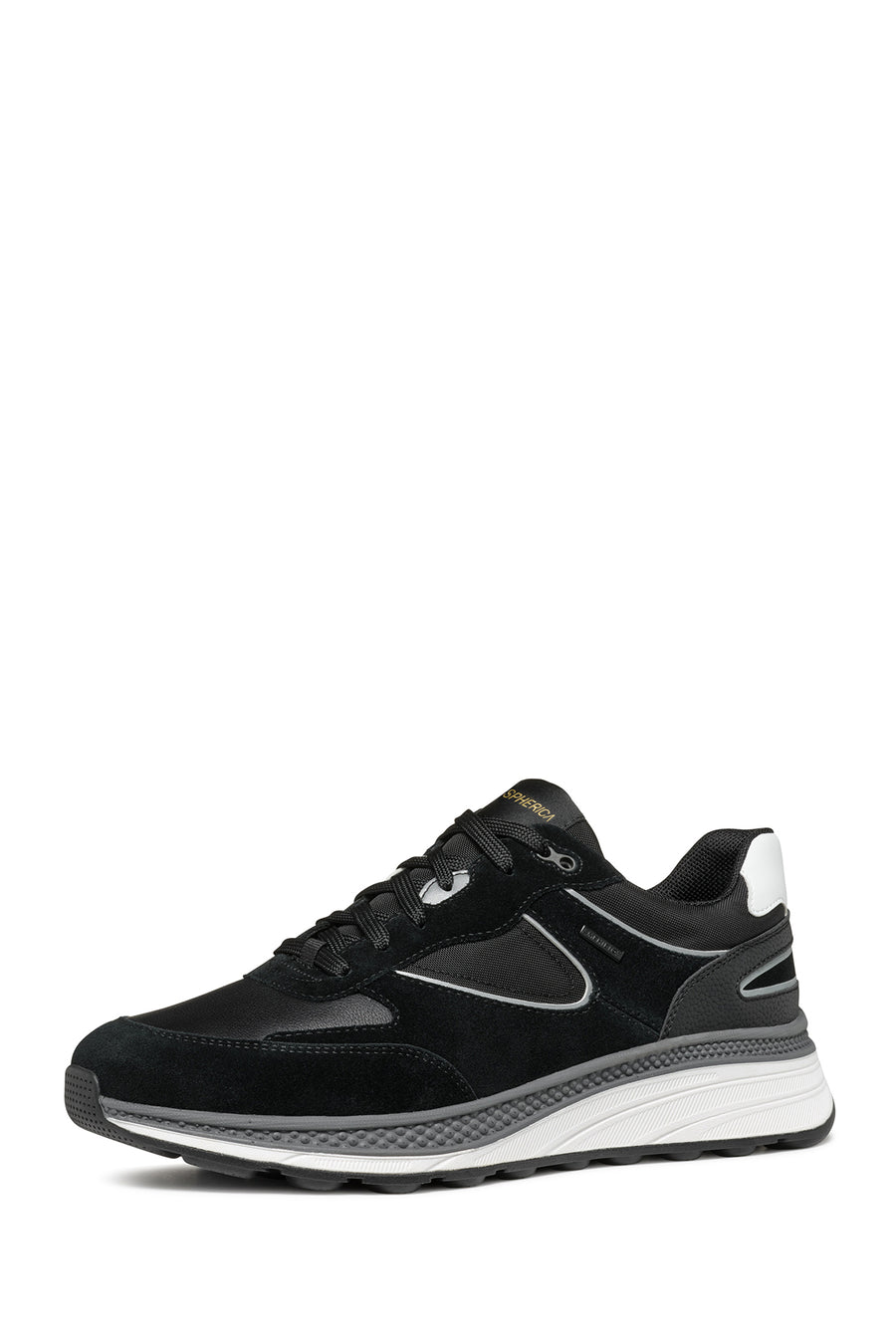 Geox Erkek Siyah U Spherica Actif X1 Bağcıklı Waterproof Deri Sneaker